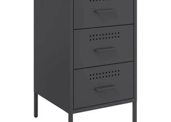 Szafka nocna czarna 36x39x68 cm stal WM-843078
