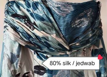 Jedwabna długa wieczorowa suknia z wysokim stanem, nowa z metkami