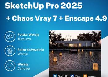 SketchUp Pro 2025 + Chaos Vray 7 + Enscape 4.9 Pełna Wersja Win / Mac