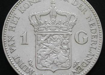 HOLANDIA 1 GULDEN 1930 - WILHELMINA - SREBRO