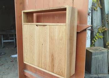 Biurko wiszące z litego drewna dębowego