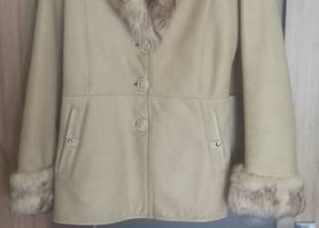 Kożuch damski rozmiar M (40) stan bardzo dobry skóra naturalna jasny