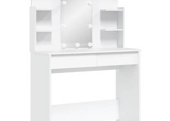 Toaletka z oświetleniem LED, biała, 96x40x142 cm（SKU:837892）