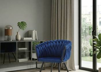 Granatowe Krzesło Tapicerowane Rosa, Wysyłka 24H, Dostawa 0zł!