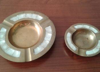 Popielniczka, popielniczki mosiądz, masa perłowa 2 szt