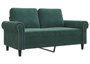 Sofa 2-osobowa ciemnozielona 120 cm tapicerowana aksamitem WM-359521