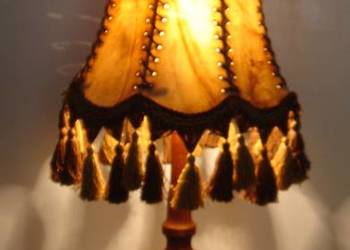 Lampa stołowa dębowa stara