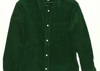 Koszula męska sztruksowa, gruba, ciepła H&M. Bawełniana, zielona. Jak nowa