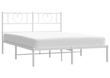 Łóżko Metalowe Białe Rama Łóżka Ze Stelażem Biała 140x200 cm WM-355513