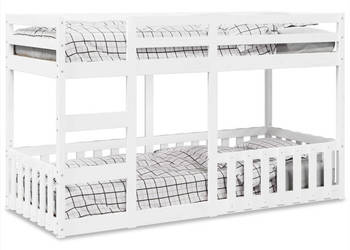 Łóżko piętrowe białe lite drewno sosnowe 80x200 cm WM-3308587