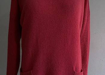 Sweter Wełniany Wełna Jagnięca Malinowy Kolor Next L