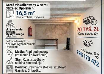 Solidny garaż murowany z prądem 16,5 m²