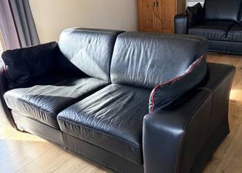 Skórzana sofa rozkładana Etap Sofa – funkcja spania, stan bardzo dobry