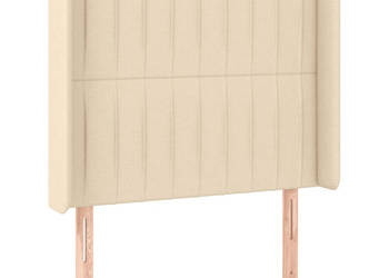 Zagłówek do łóżka z LED kremowy 93x16x118/128 cm tkanina WM-3124273