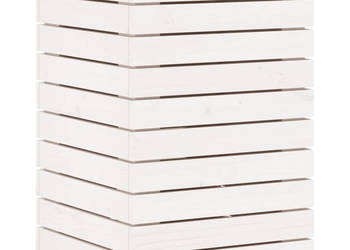 Kosz na pranie biały 44x44x66 cm lite drewno sosnowe WM-832318