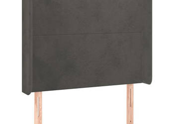Zagłówek uszak ciemnoszary 93x16x118/128 cm aksamit WM-3119337