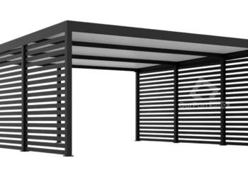 CarPort PREMIUM - wiata samochodowa 6x5,7 - antracyt - zabudowa  CP110
