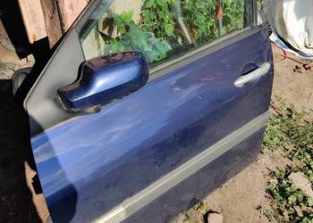 Drzwi przednie lewe Renault Megane II niebieskie kompletne (lusterko, szyba