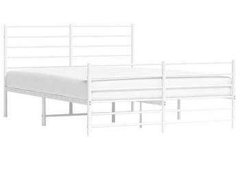 Łóżko Metalowe Białe Rama Łóżka Ze Stelażem 140x190 cm WM-352386