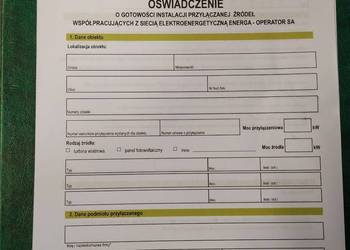 Oświadczenie o gotowości instalacji przyłączanej