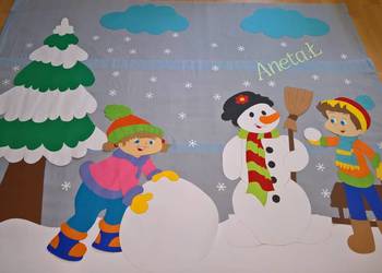 Dekoracje zimowe wielkoformatowe z brystolu