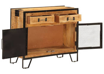 Szafka 80x31x66 cm lite surowe drewno mango i metal WM-355843