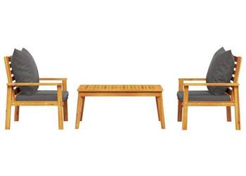 vidaXL 3-cz. zestaw wypoczynkowy do ogrodu, poduszki(SKU:3211808)