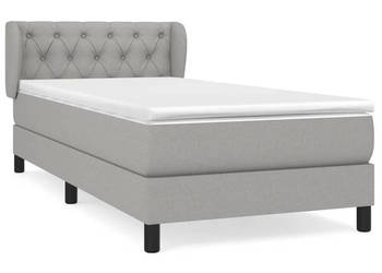 Łóżko kontynentalne z materacem jasnoszare tkanina 80x200 cm WM-3126437