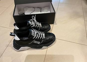 Buty Skórzane Czarne Białe Męskie Versace rozm 44 j Nowe