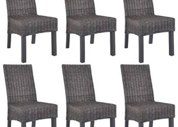 vidaXL Krzesła stołowe, 6 szt., brązowe, rattan Kubu(SKU:275468)