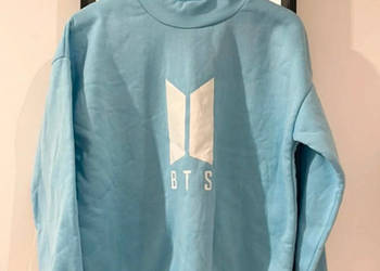Bluza z logo kpop army BTS w niebiesko-białym impreza wakacje lato M/L