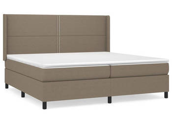 Łóżko kontynentalne z materacem taupe tkanina 200x200 cm WM-3131381