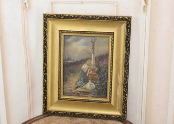 Józef Chełmoński - Kobieta Przy Kapliczce - Religijny Obraz Olejny