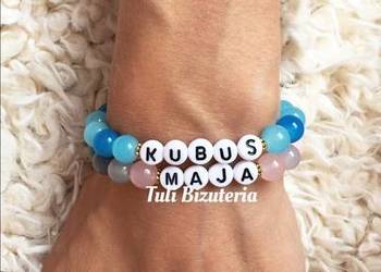 Komplet bransoletek z imieniem, inicjałem lub dowolnym napis