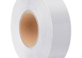 Taśma odblaskowa biały 5 cm x 50 m PVC WM-153122