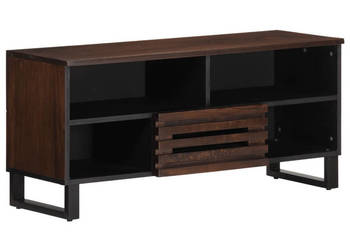 Szafka pod telewizor brązowa 100x34x46 cm lite drewno mango WM-377516