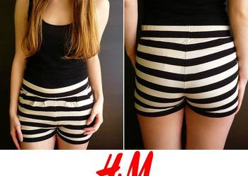 Krótkie bawełniane spodenki w paski h&m szorty 140 cm