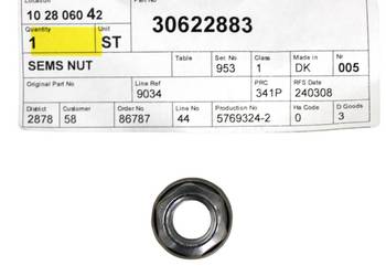 VOLVO oryginalna nakretka amortyzatora M12x15,3 OE 30622883 VOLVO oryginalna nakretka amortyzatora M12x15,3 OE 30622883