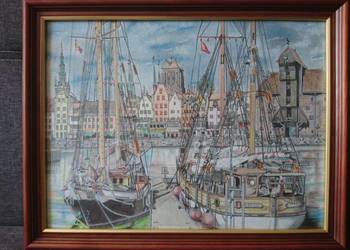 Obraz przedstawiający Gdańsk Port nad Motławą