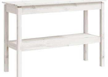 Stolik konsolowy biały 110x40x75 cm lite drewno sosnowe WM-814300