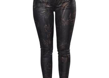 Spodnie damskie brązowe push-up modelujące elastyczne pas 72-90 cm
