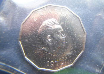 Stare monety 50 ngwee 1972 Zambia stan menniczy Stare monety 50 ngwee 1972 Zambia stan menniczy