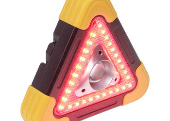 TRÓJKAT OSTRZEGAWCZY LED AKUMULATOROWY 1 LED, LATARKA LAMPA