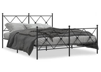 Łóżko Metalowe Czarne Rama Łóżka Ze Stelażem 150x200cm WM-376522