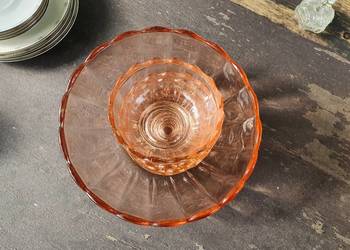 Duża misa i 5 miseczek rozalinowych