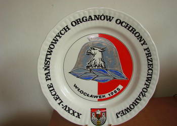 XXXV lat POOP Włocławek talerz okolicznościowy, strażacki