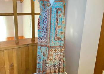 Nowa długa sukienka boho Tezenis wiskoza M/L bandana