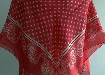 Apaszka Chusta Jedwabna 100% Naturalny Jedwab Duża Nadruk Paisley i Grochy