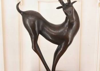 Nowoczesny Nowoczesny Jeleń - Figura Rzeźba z Brązu - Prezent Ozdoba
