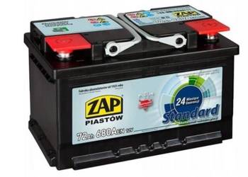 Akumulator ZAP Standard 72Ah 680A PRAWY PLUS